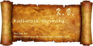 Kadlecsik Veronika névjegykártya