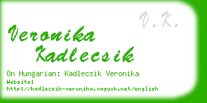 veronika kadlecsik business card